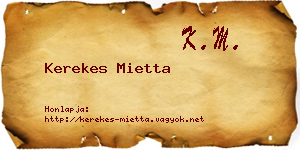 Kerekes Mietta névjegykártya